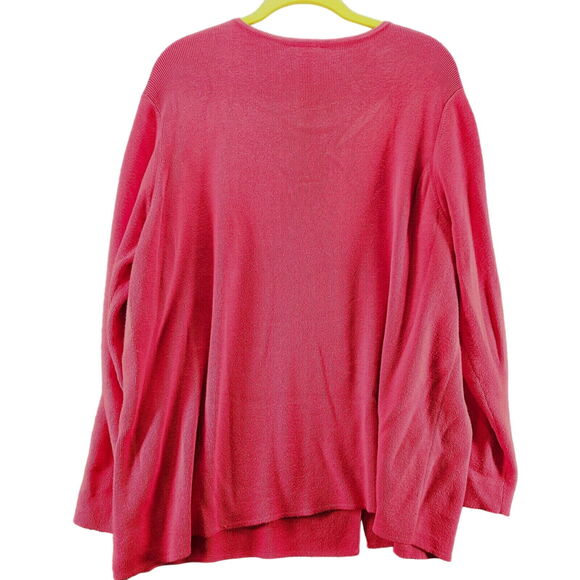 Designers Original Womens Sweater Red Size 1X 100% Cotton Button Down Long - Picture 14 of 16
